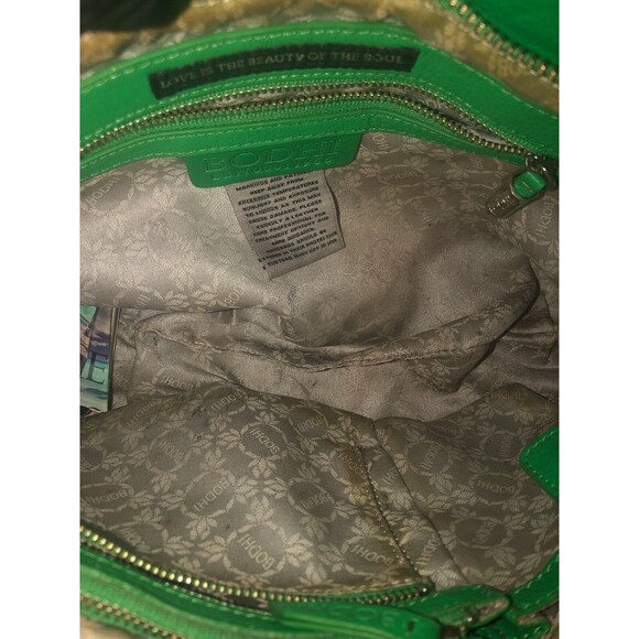 Bohdi Green Leather Zipper Tassle Clutch Wristlet BNWT Women's Unisex - Picture 7 of 9